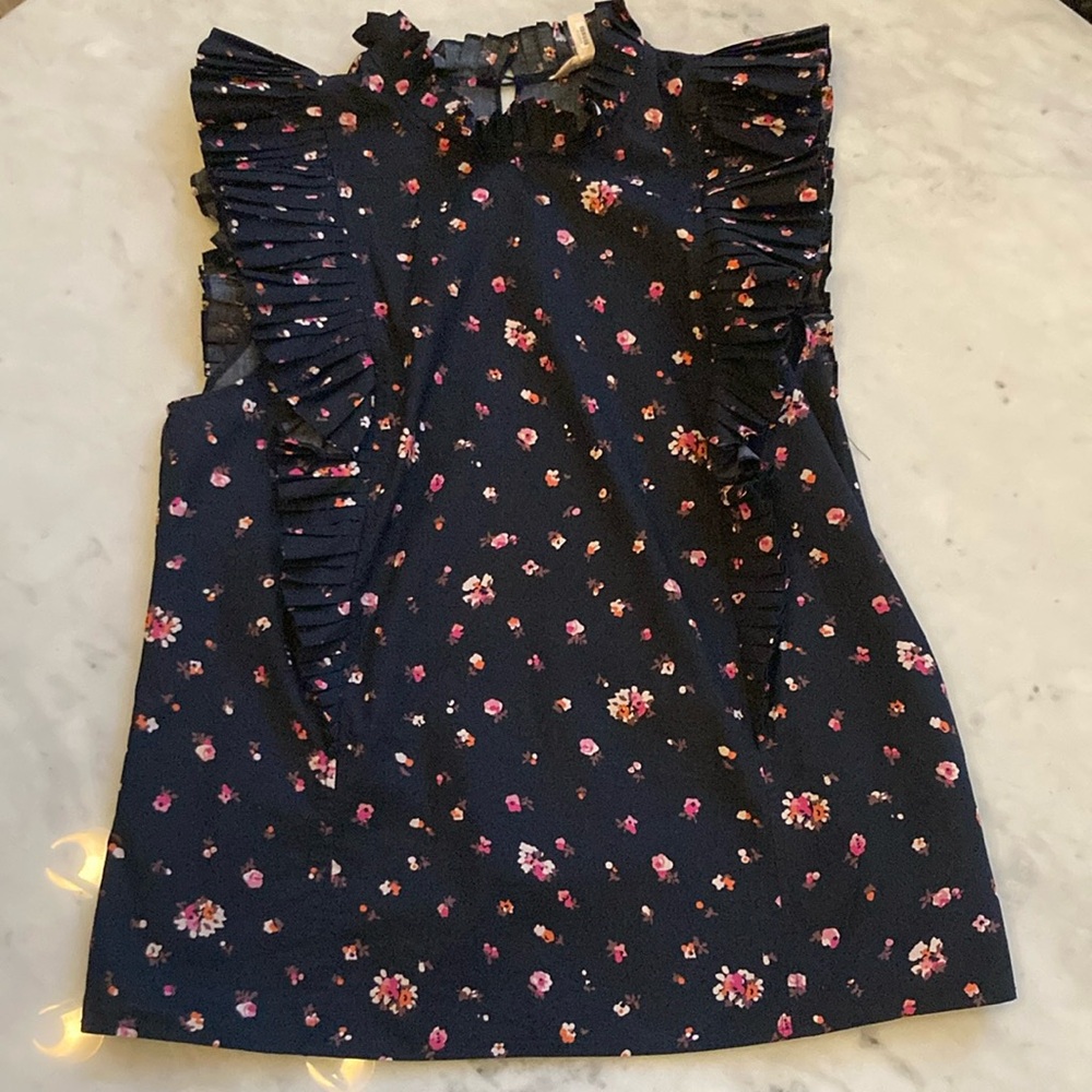 Rebecca Taylor Ruffled Sleeveless Blouse Size 6.